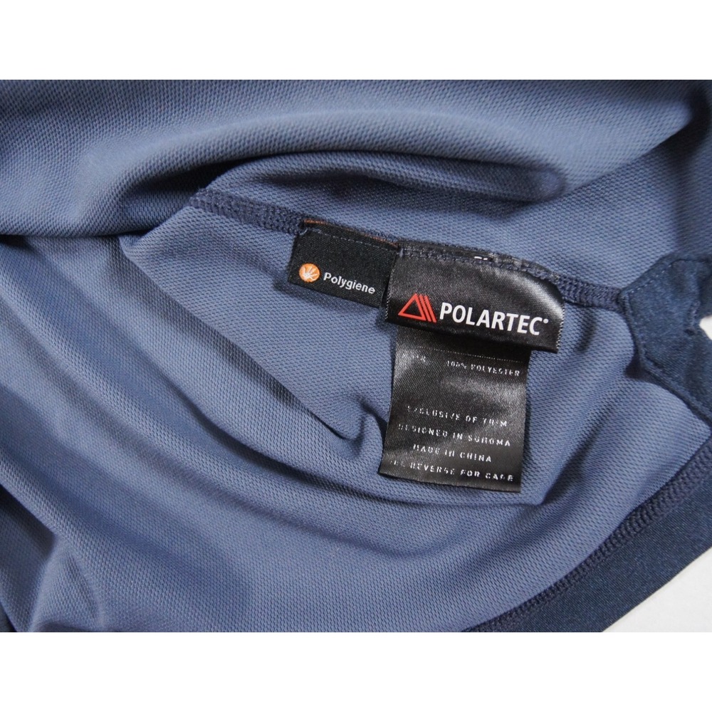 Qor Shirt Mens Large Blue Short Sleeve 1/4 Zip Collared Polartec Adult FLAW*** - Picture 9 of 12